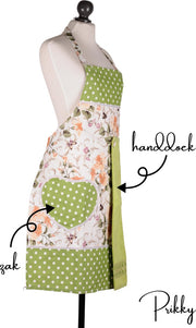 Prikky Keukenschort- Schort met zak en handdoek- Keukenschort voor vrouwen- Schort vrouwen- 78x60cm Keukenschort dames