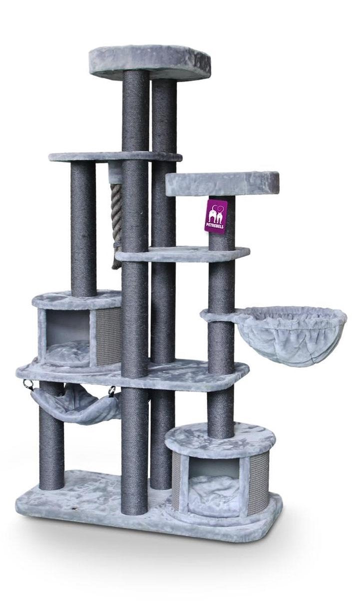 Petrebels Scenic View 197 krabpaal -  Grijs - 197 cm - meerdere katten