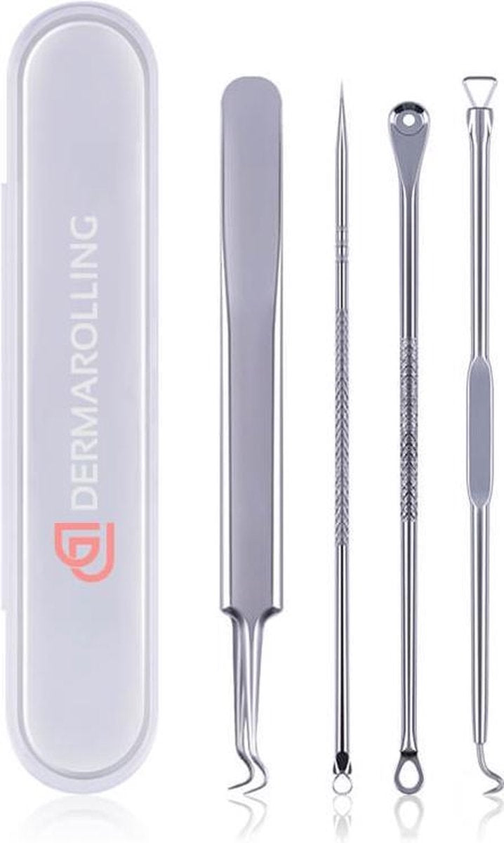 Dermarolling 4-Delige RVS Comedonenlepel set F03