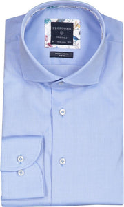 Profuomo   Overhemd Blauw Getailleerd - Maat UK17.5-EU44 - Heren - Herfst/Winter Collectie - Katoen