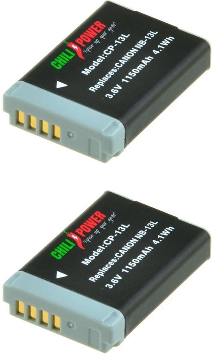 ChiliPower Canon NB-13L camera batterij - 2 stuks verpakking
