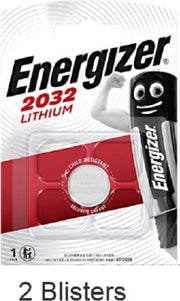 2 stuks (2 blisters a 1 stuk) Energizer CR2032 Knoopcel Lithium 3V 240 mAh