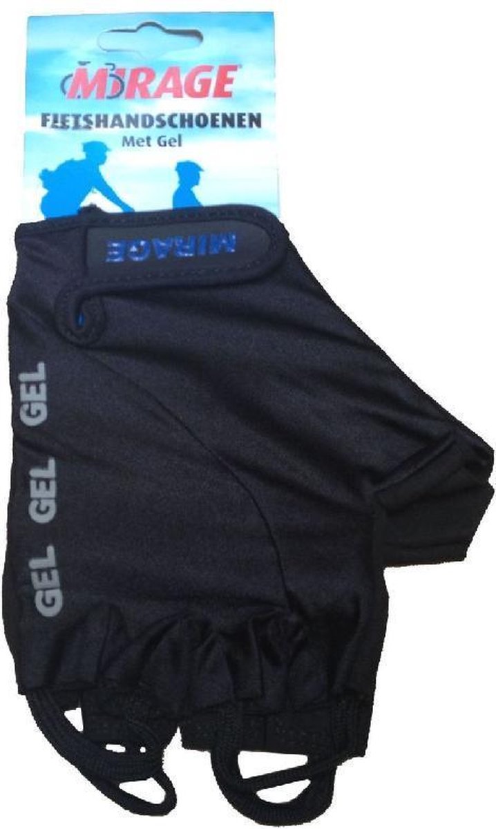 Mirage lycra handschoen maat xl gel zwart korte vinger op kaart