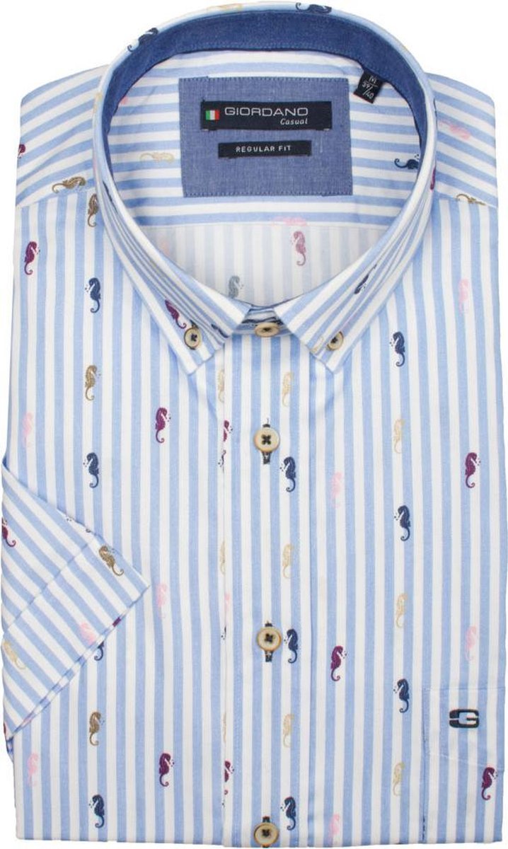 Giordano 106101 Casual overhemd met korte mouwen - Maat M - Heren