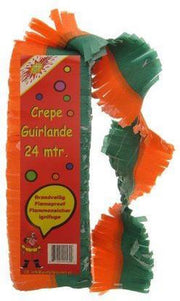 Crepeguirlande brandvertragend oranje/groen 24m