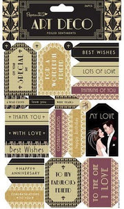 Docrafts: Art Deco Foiled Sentiments (36pcs)