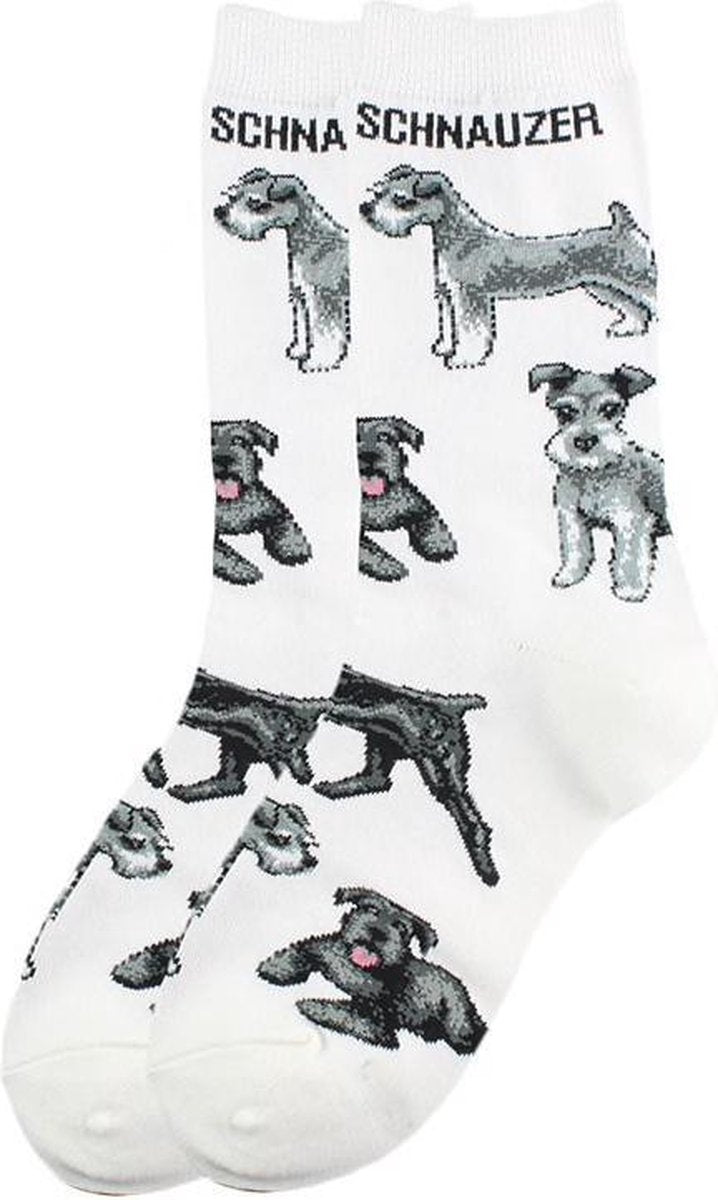 Fun sokken met de leuke hond Schnauzer