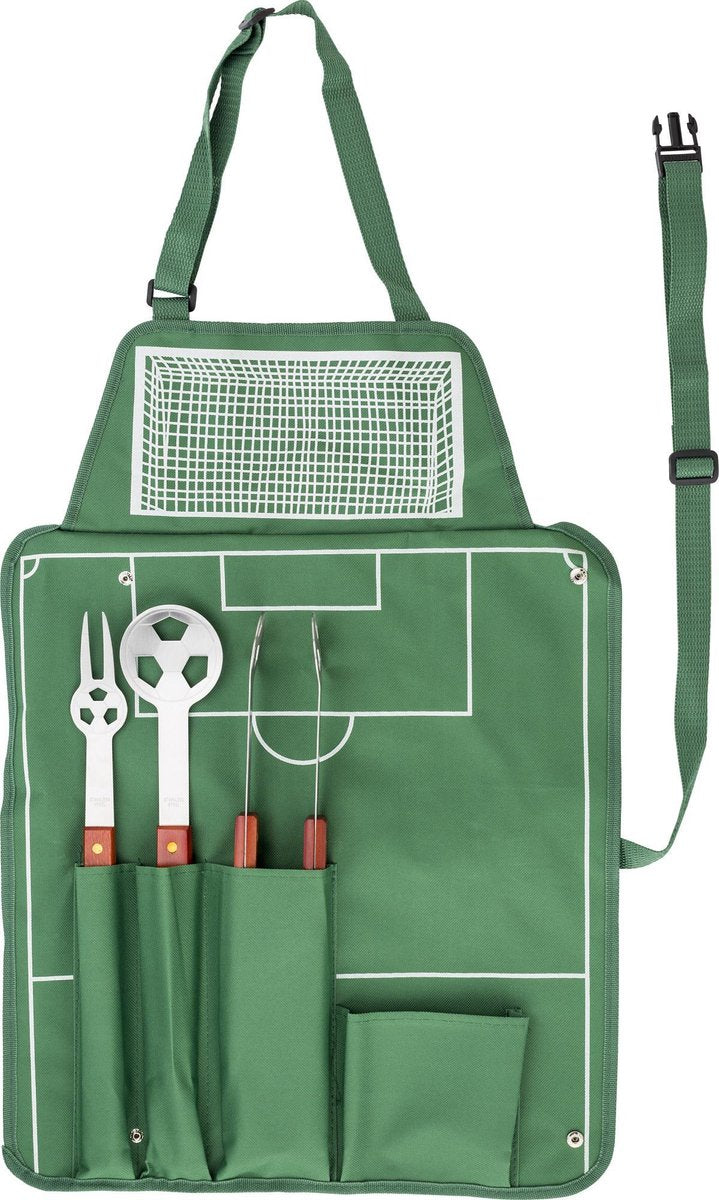 Zeer Speciale 4-Delige ( RVS ) Voetbal BBQ accessoires set