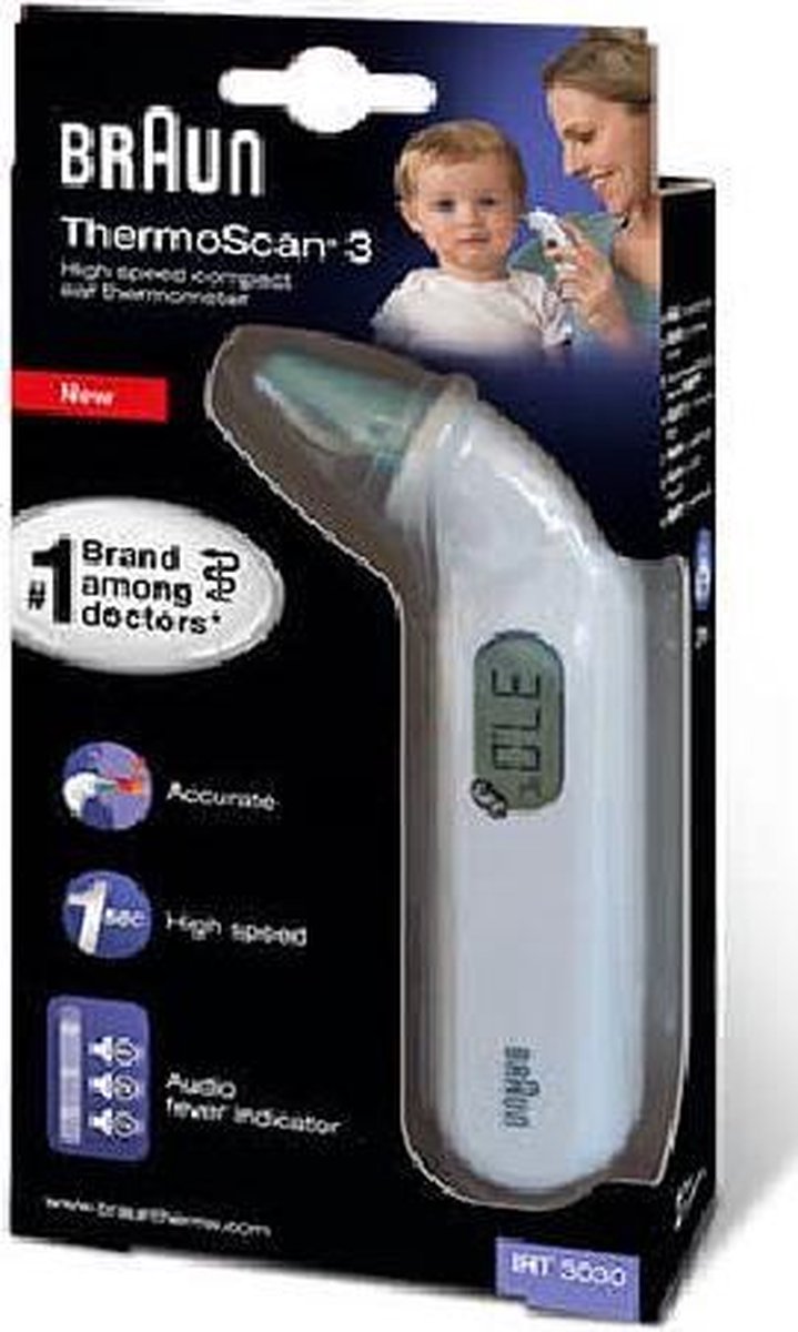 Braun oorthermometer - oorthermometer - thermometer lichaam - thermometer koorts - Braun IRT3030