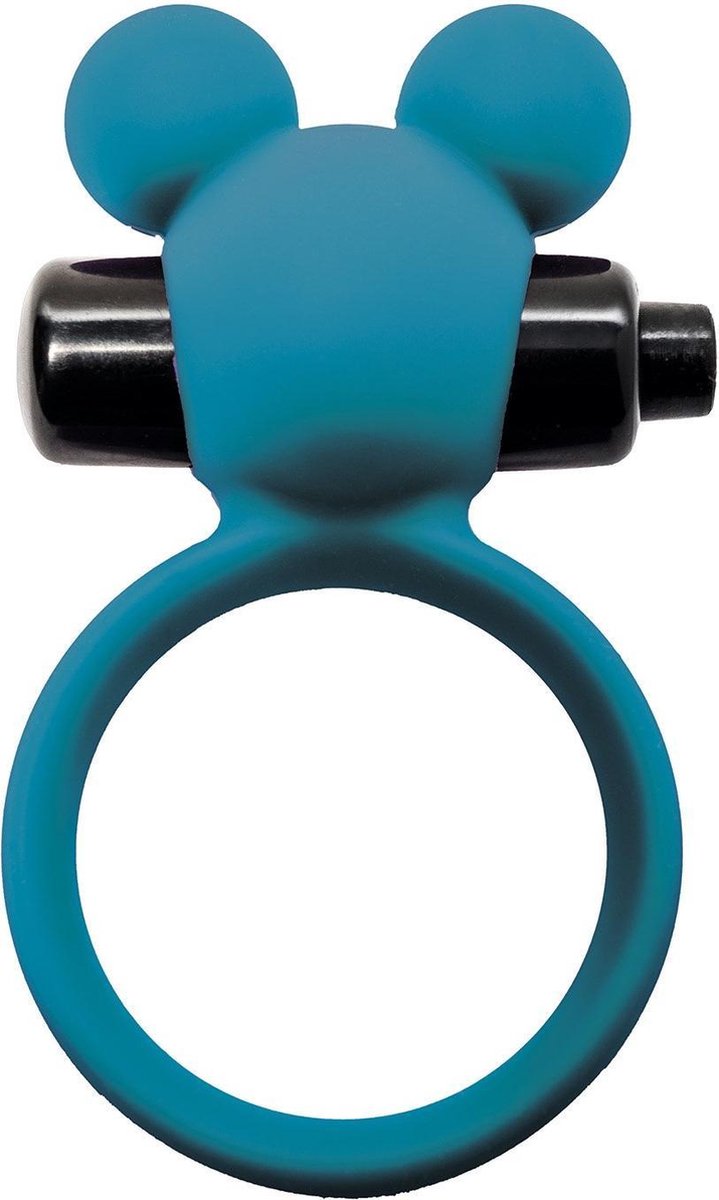 Vibrerende cockring waterdicht met clitoris stimulator - blauw
