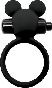 Vibrerende cockring waterdicht met clitoris stimulator - zwart