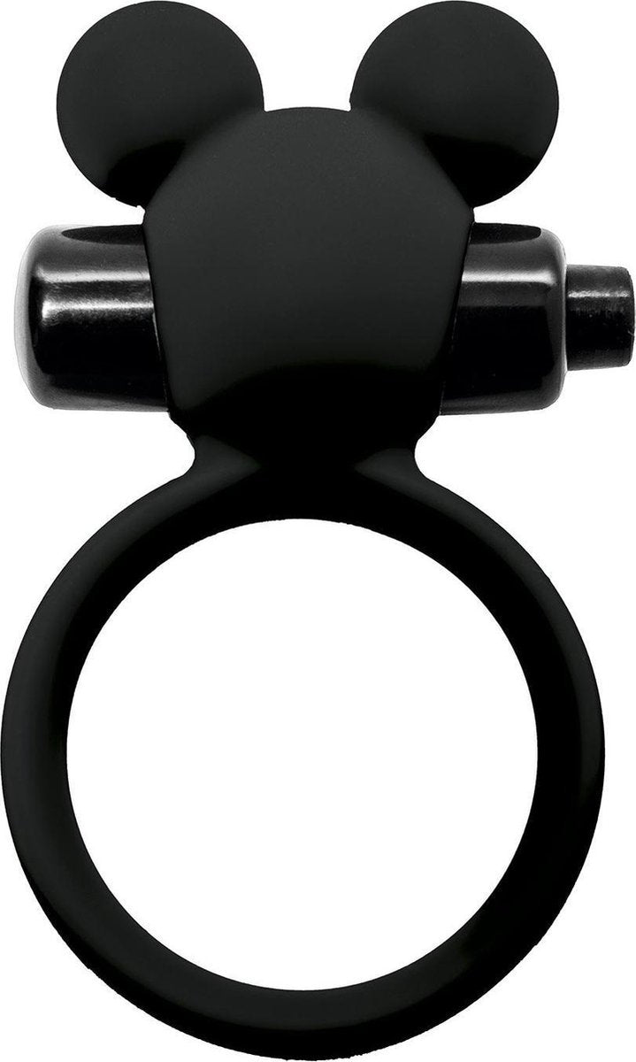 Vibrerende cockring waterdicht met clitoris stimulator - zwart