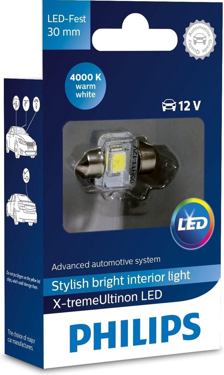 Philips Binnenverlichting X-tremeultinon Led 12v 30 Mm Wit