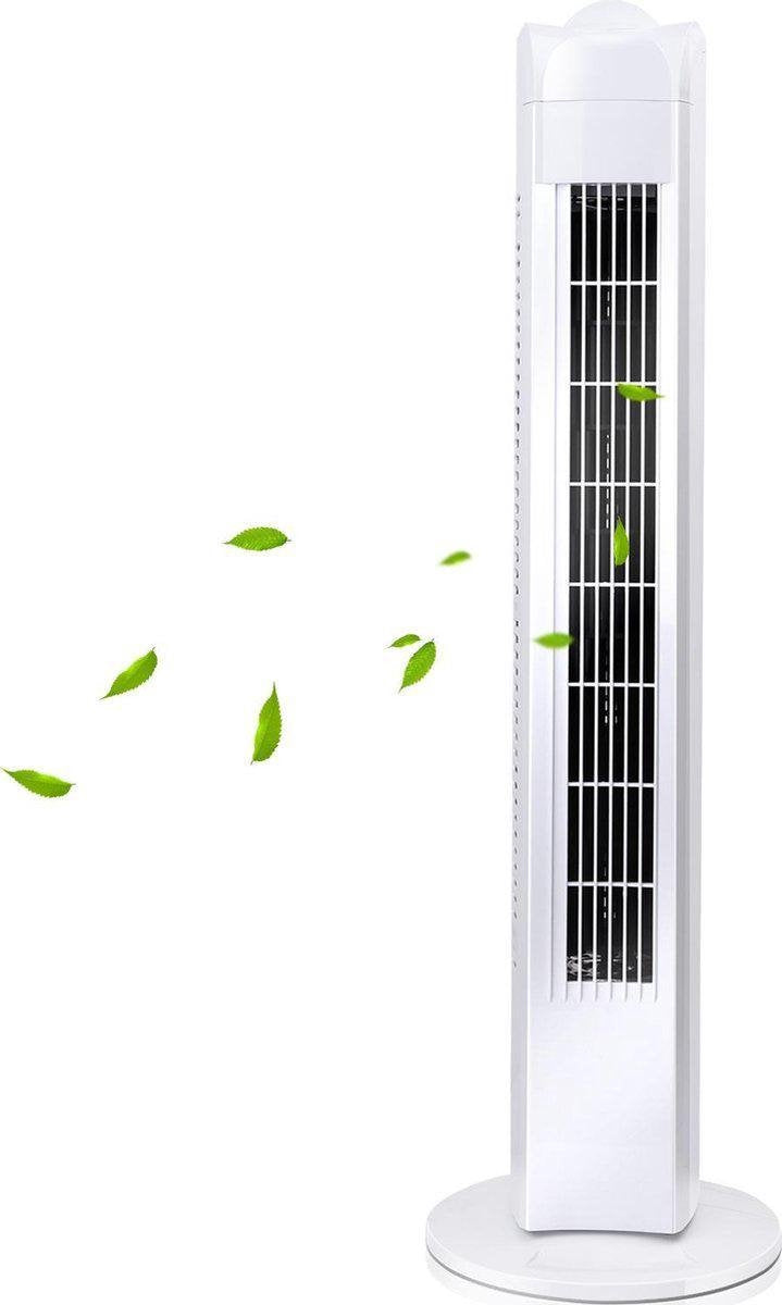 Ventilator - Igia Bivon - Torenventilator - Staand - Rond - Mat Wit - Kunststof