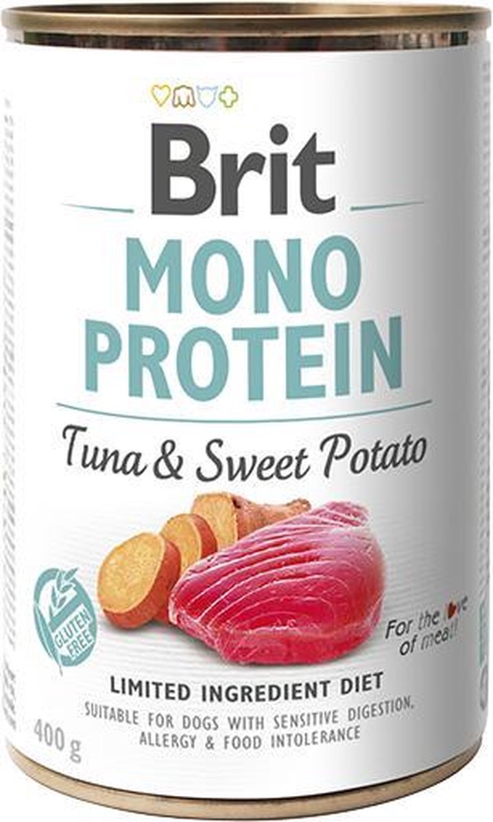 BRIT Mono Protein Tonijn & Zoete Aardappel 6 x 400 gram