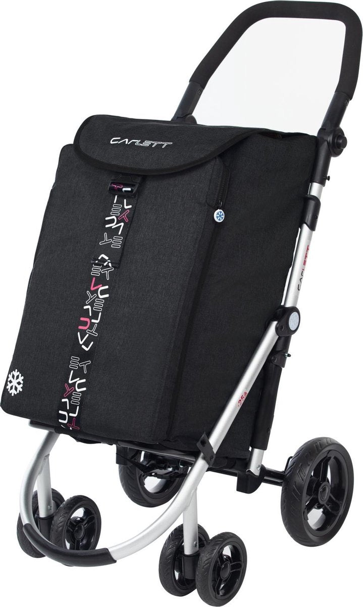 Carlett Lett 460 Cooler TXT Boodschappentrolley - 40 L - 4 wielen - opvouwbaar - koelvak - veiligheidsrem - zwart