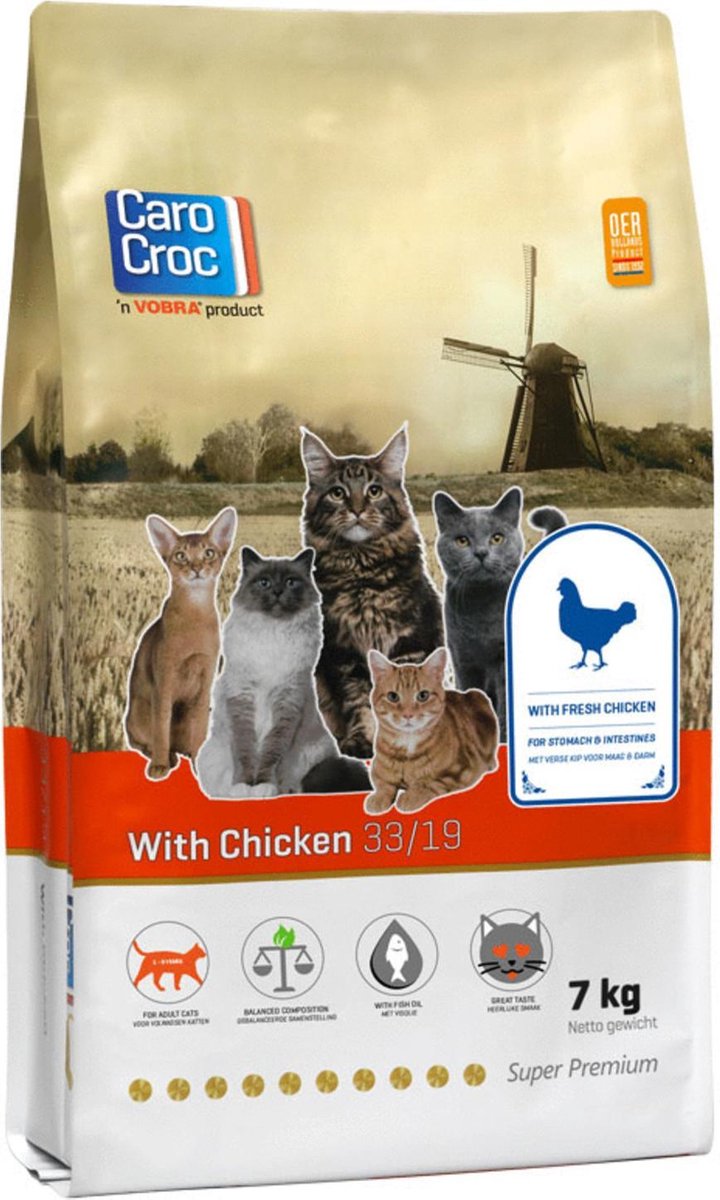 Carocroc Adult - Kip - Kattenvoer - 7 kg