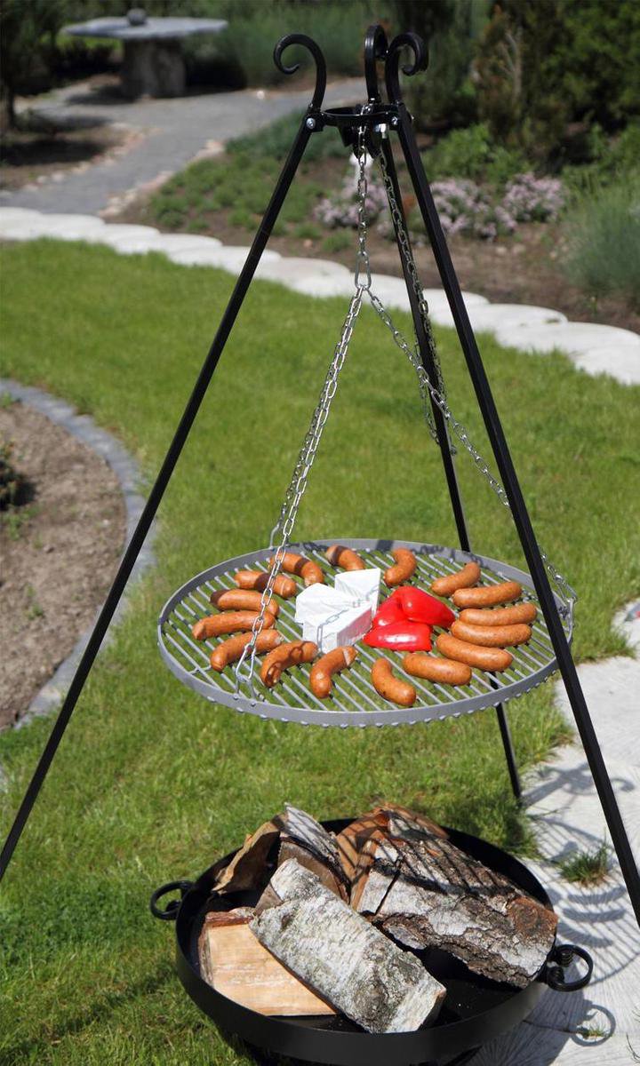 Driepoot 200 cm met RVS grillrooster