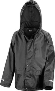 Regenjas winddicht zwart voor meisjes - Regenpak - Regenkleding voor kinderen M (122-128)