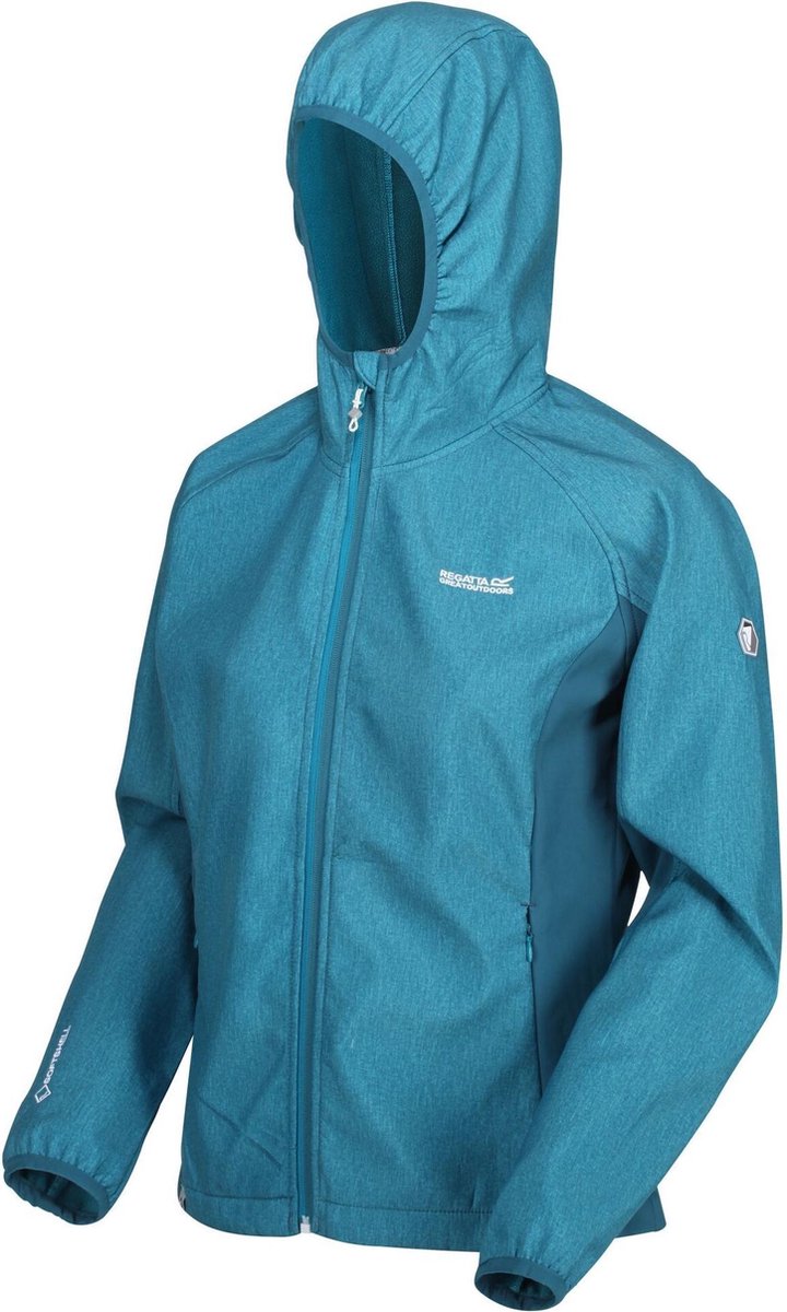 Arec II rekbare softshelljas van Regatta met capuchon voor Dames sportjas met waterafstotende afwerking