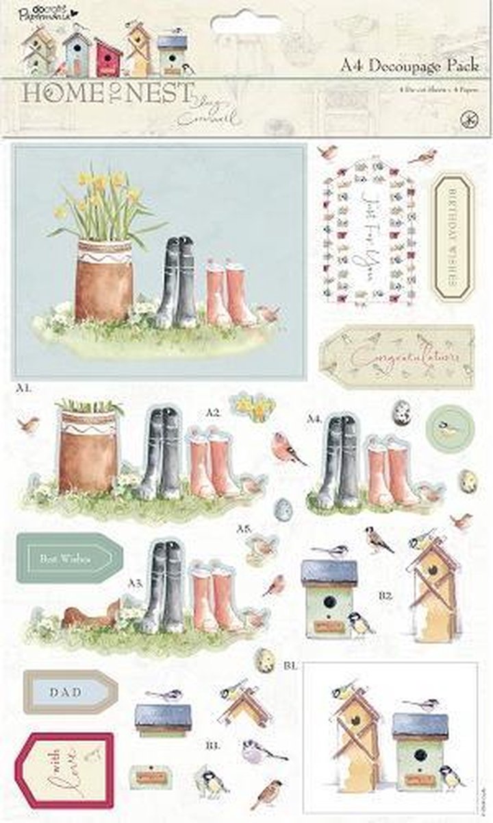 A4 Decoupage Pack - Home To Nest Lucy Cromwell - Early Bird