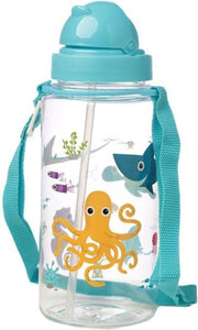 Drinkfles met rietje zeedieren - Puckator