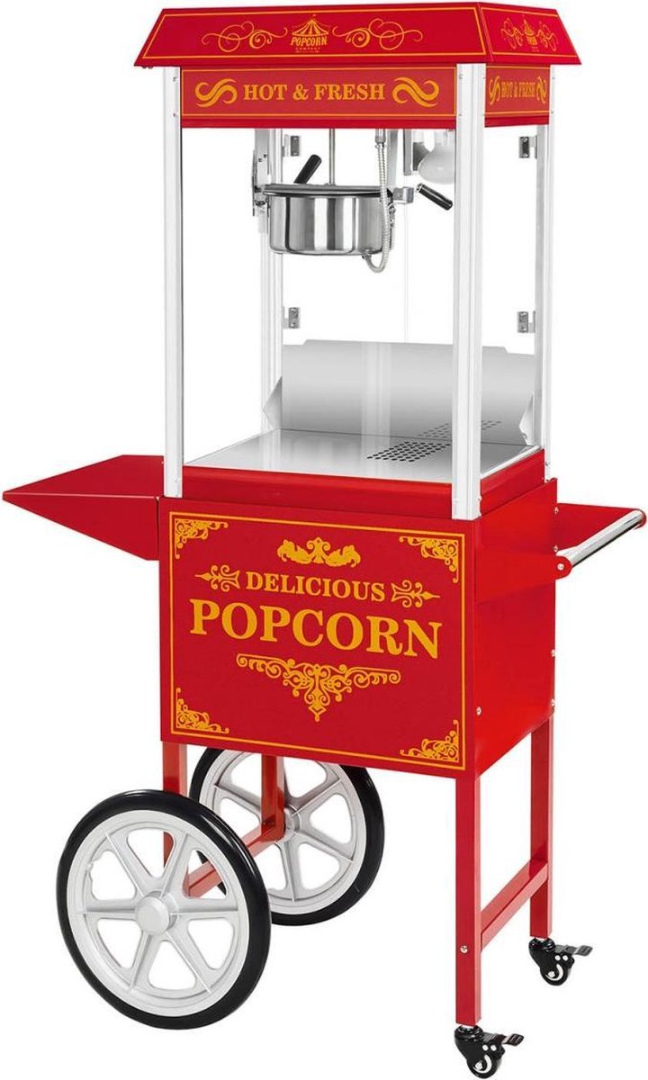 Royal Catering Popcorcornmachine met onderstel - Amerikaans ontwerp - rood