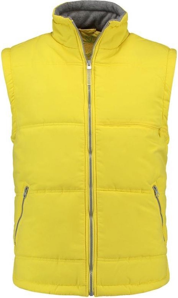 Basic bodywarmer geel voor heren - winddichte mouwloze sport vesten XL (42/54)