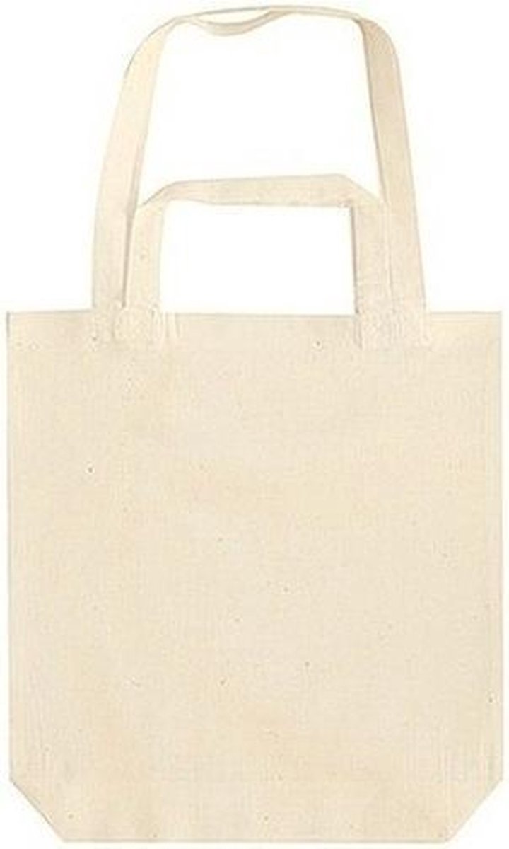 25x Beige canvas tassen met dubbel hengsel 38 x 42 cm - Bedrukbare katoenen tas/shopper