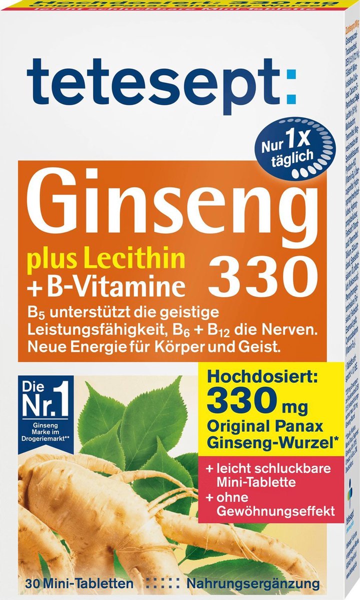 tetesept Ginseng 330 minitabletten (30 stuks)