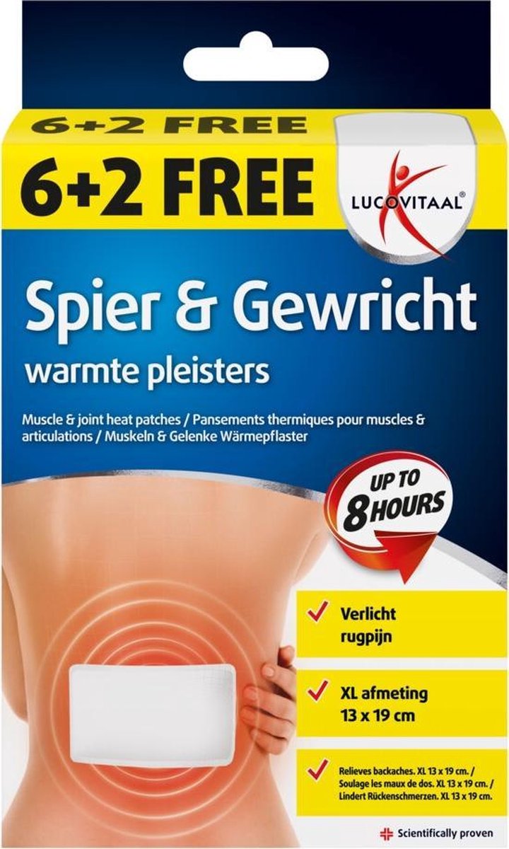 Lucovitaal Warmtepleister Rug 8 stuks