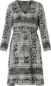 YEST Giany Jurk - Black/Ecru - maat 46