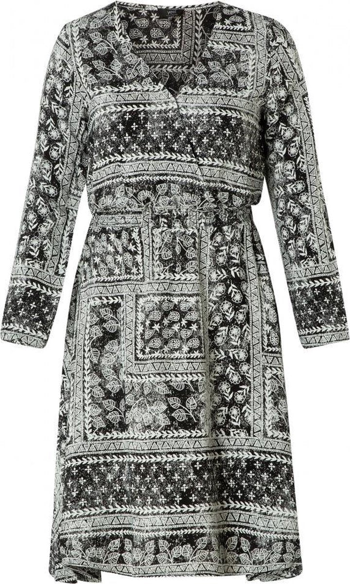YEST Giany Jurk - Black/Ecru - maat 46