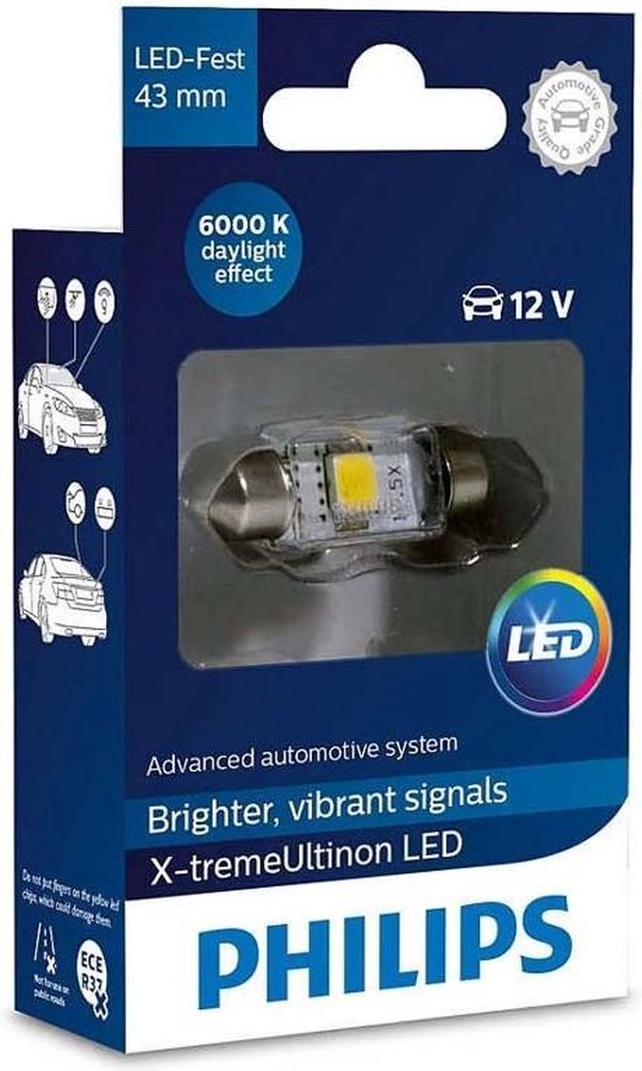 Philips X-tremeUltinon LED C10W 43mm 6000k 129466000KX1