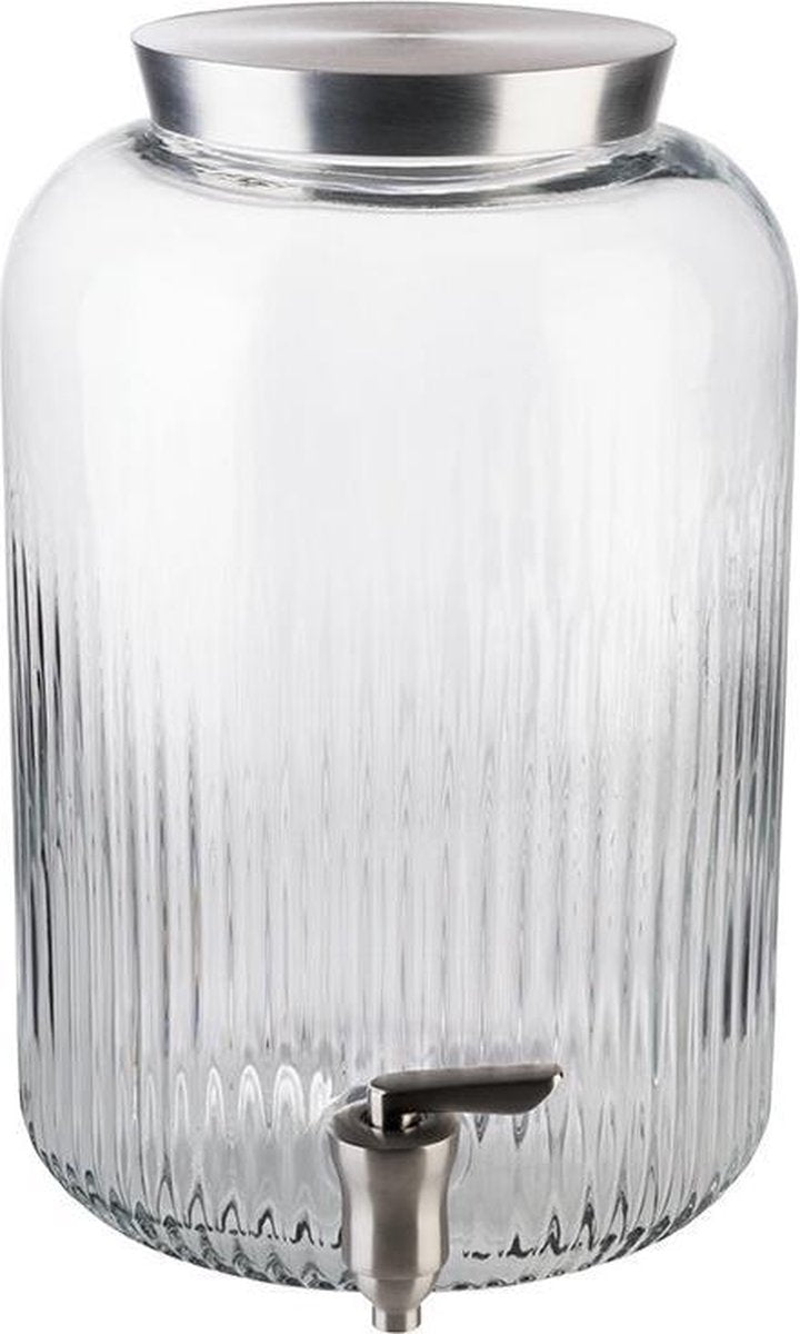 Glazen drankendispenser met RVS tap