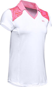 UA Zinger Blocked Polo-White / Lipstick / Lipstick