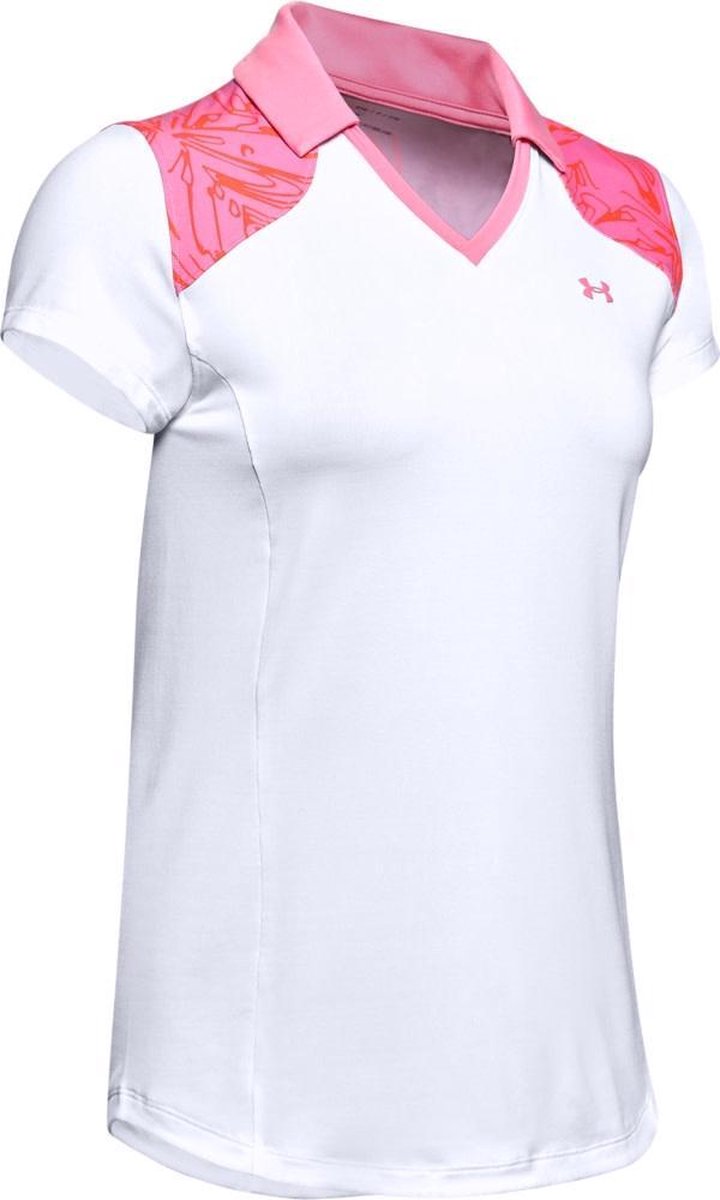 UA Zinger Blocked Polo-White / Lipstick / Lipstick