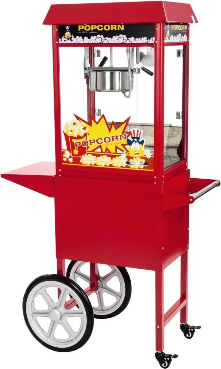 Royal Catering Popcorn Machine met kar - Rood