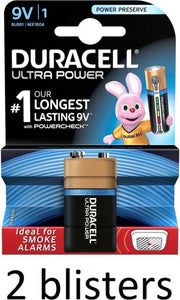 2 Stuk(2 Blisters a 1 st) Duracell Alkaline Ultra Power 9V - 9 Volt