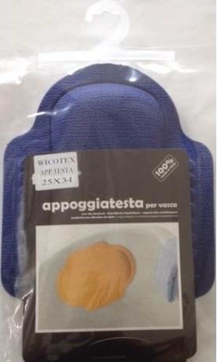 Antislip hoofdkussen 25x34cm blauw