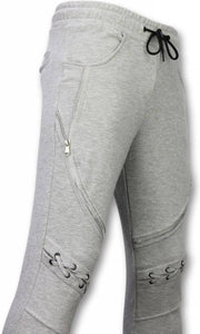 Enos Casual Joggingbroek - Biker Braided - Grijs - Maten: XS