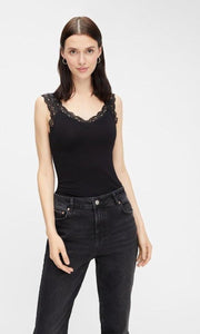 Pieces dames hemd kant - Lace Top - Barbera  - XL  - Zwart