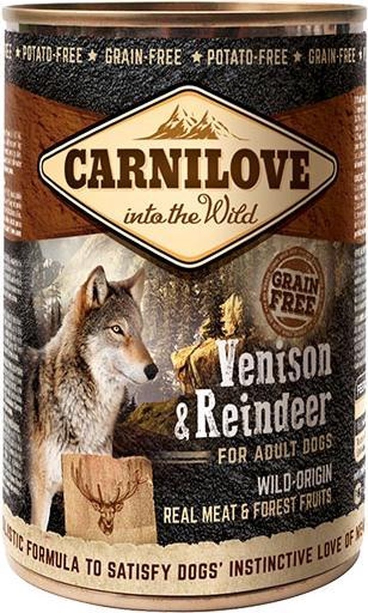Carnilove Adult hondenvoer Hert & Rendier blikvoeding 11+1 gratis