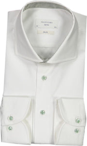 Profuomo   Overhemd Wit Getailleerd - Maat UK18-EU45 - Heren - Lente/Zomer Collectie - Katoen