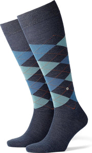 Burlington Edinburgh Heren Kniekous 27082 - Blauw 6697 DARKBLUE Heren - 40-46