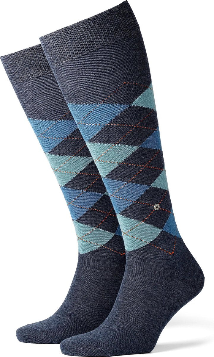 Burlington Edinburgh Heren Kniekous 27082 - Blauw 6697 DARKBLUE Heren - 40-46