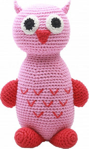Naturezoo Knuffeldier Uil Gehaakt 20 Cm Roze