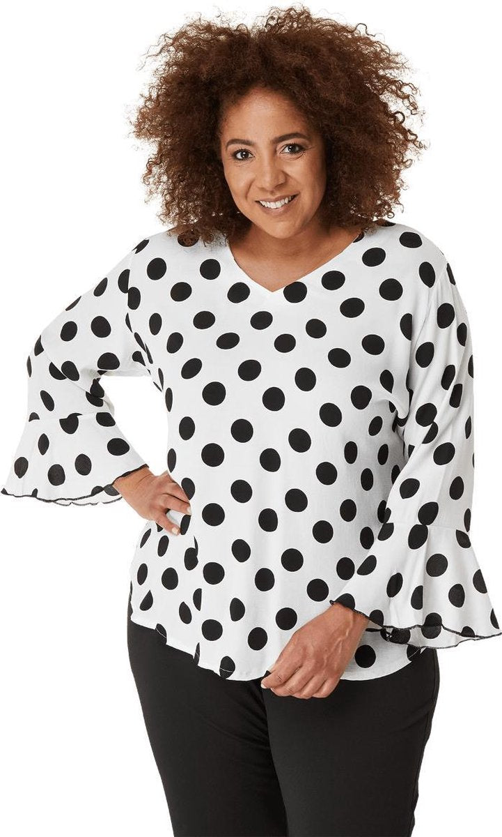 Viscose top met mouwen