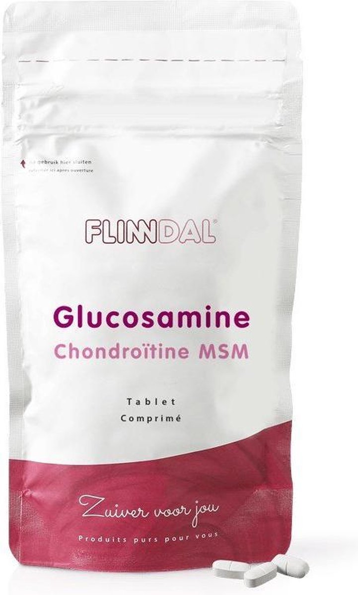 Glucosamine Chondroïtine MSM (Mét vitamine C en D voor gezond kraakbeen en sterke spieren) - 180 Tabletten - Flinndal - Mét vitamine C en D voor gezond kraakbeen en sterke spieren