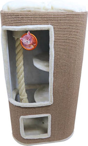 Krabpaal klimton sisal ovaal 2 gaten 100 cm taupe/creme